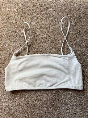 Basic White Ribbed Bralette Cami Top
